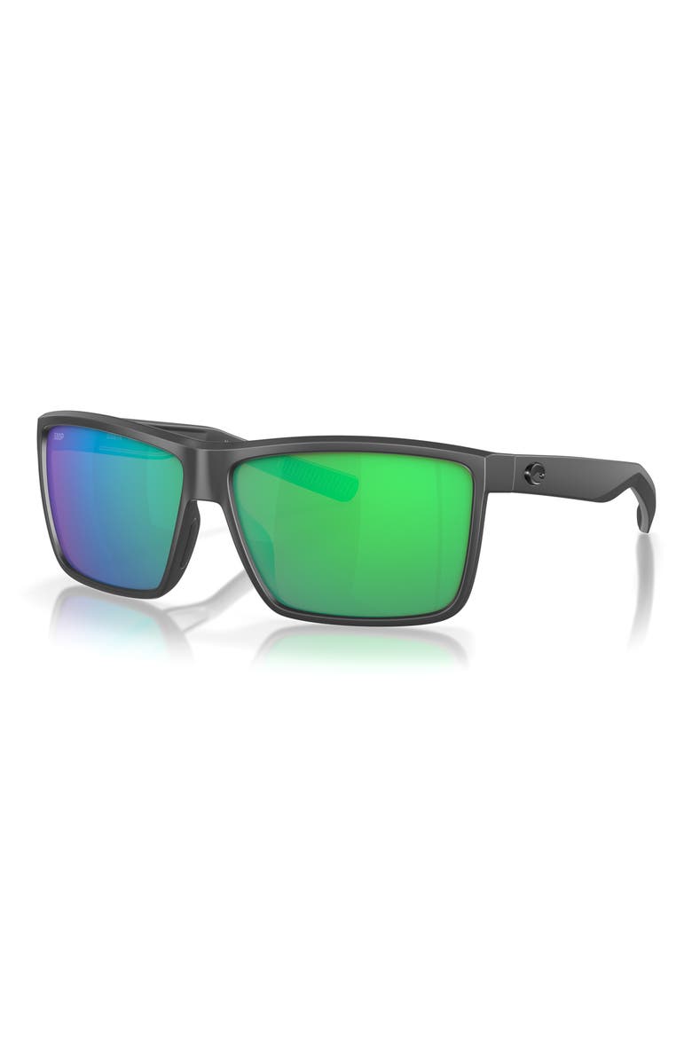 Rinconcito 60mm Polarized Rectangular Sunglasses, Alternate, color, GREEN