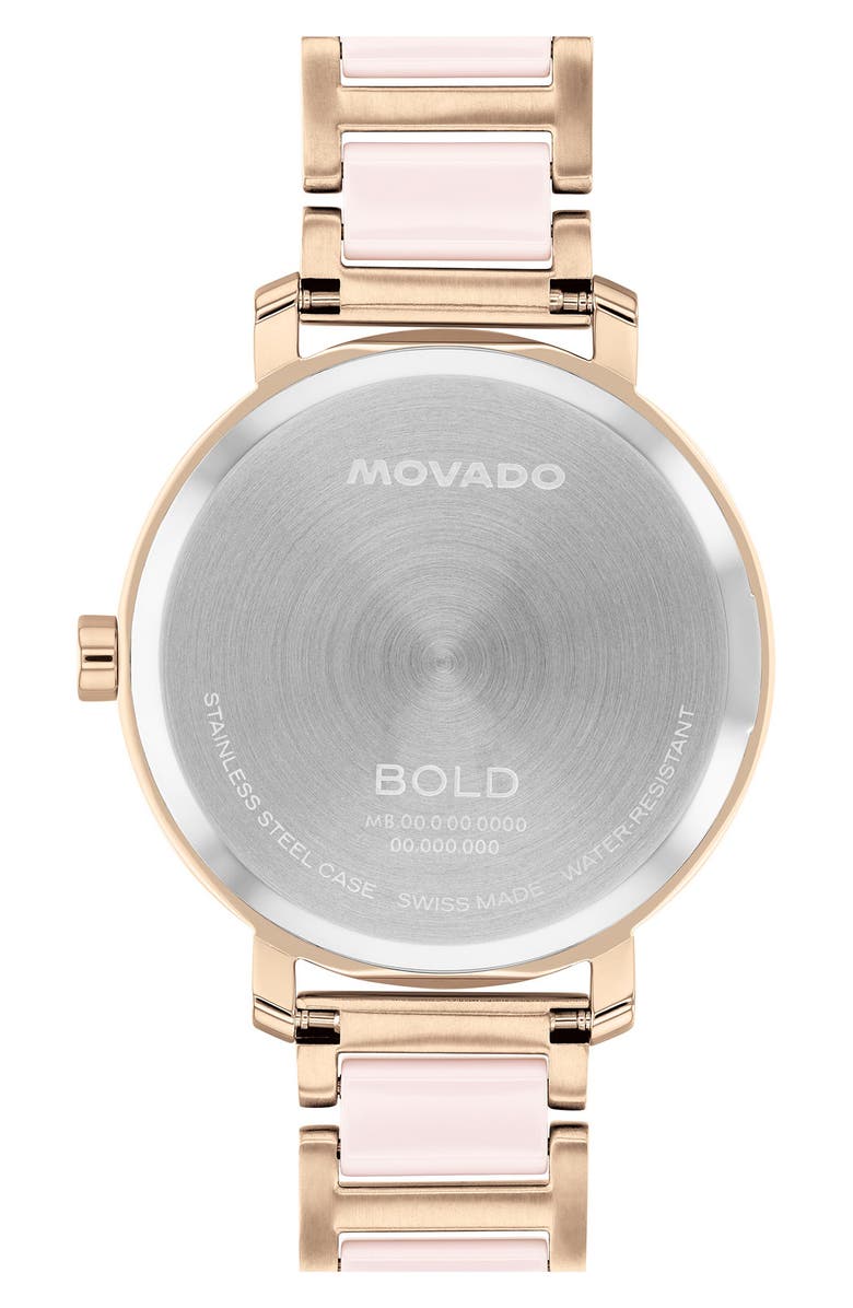 Movado Bold Evolution 2.0 Bracelet Watch, 34mm, Alternate, color, Rose Dial