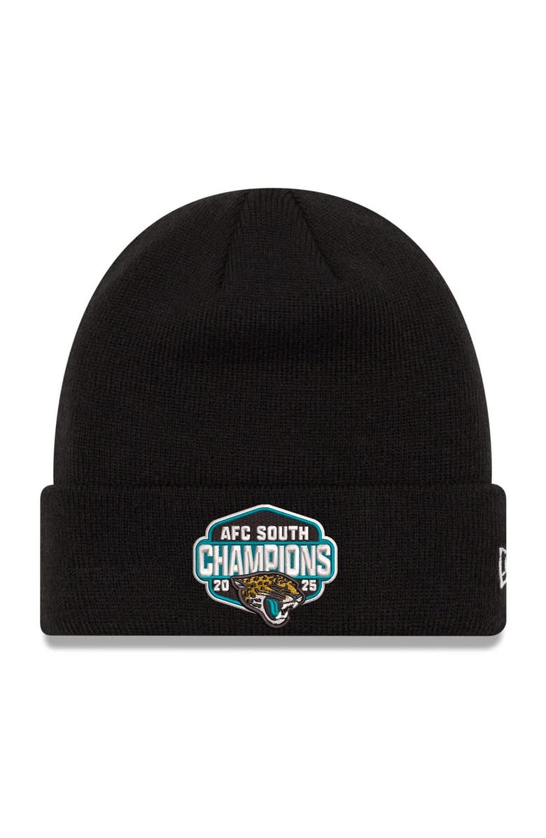 New Era Men's New Era  Black Jacksonville Jaguars 2025 AFC South Division Champions Cuffed Knit Hat, Main, color, Black