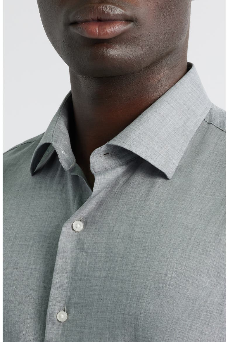Highlands Soft Twill Button-Up Shirt, Alternate, color, GALE GREY