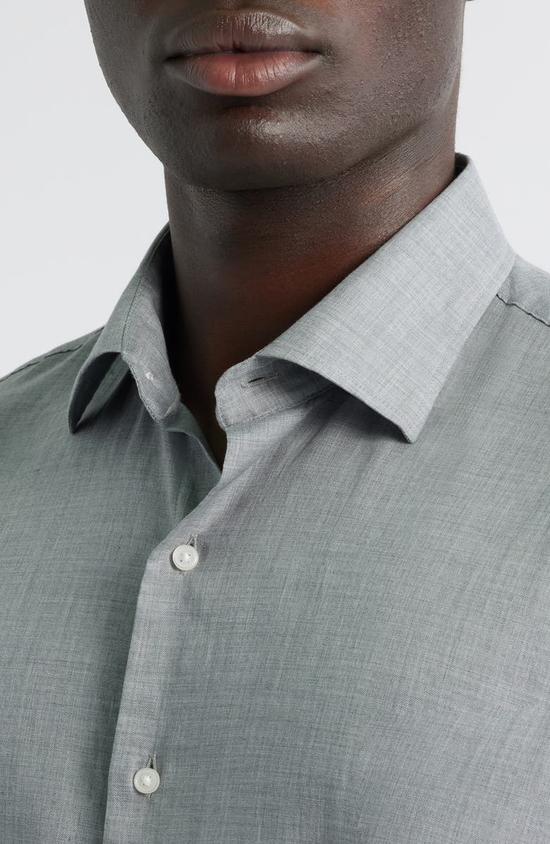 Peter Millar Highlands Soft Twill Button-Up Shirt, Alternate, color, Gale Grey