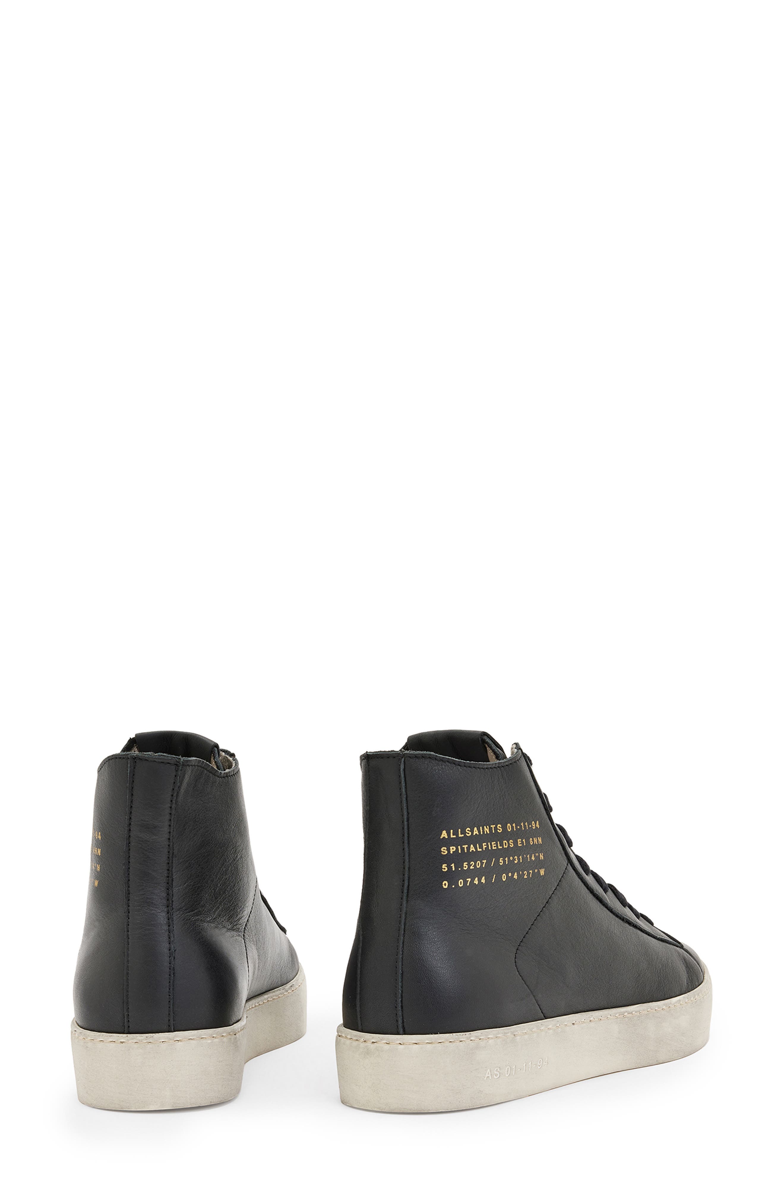 AllSaints Tana High Top Sneaker, Alternate, color, Black