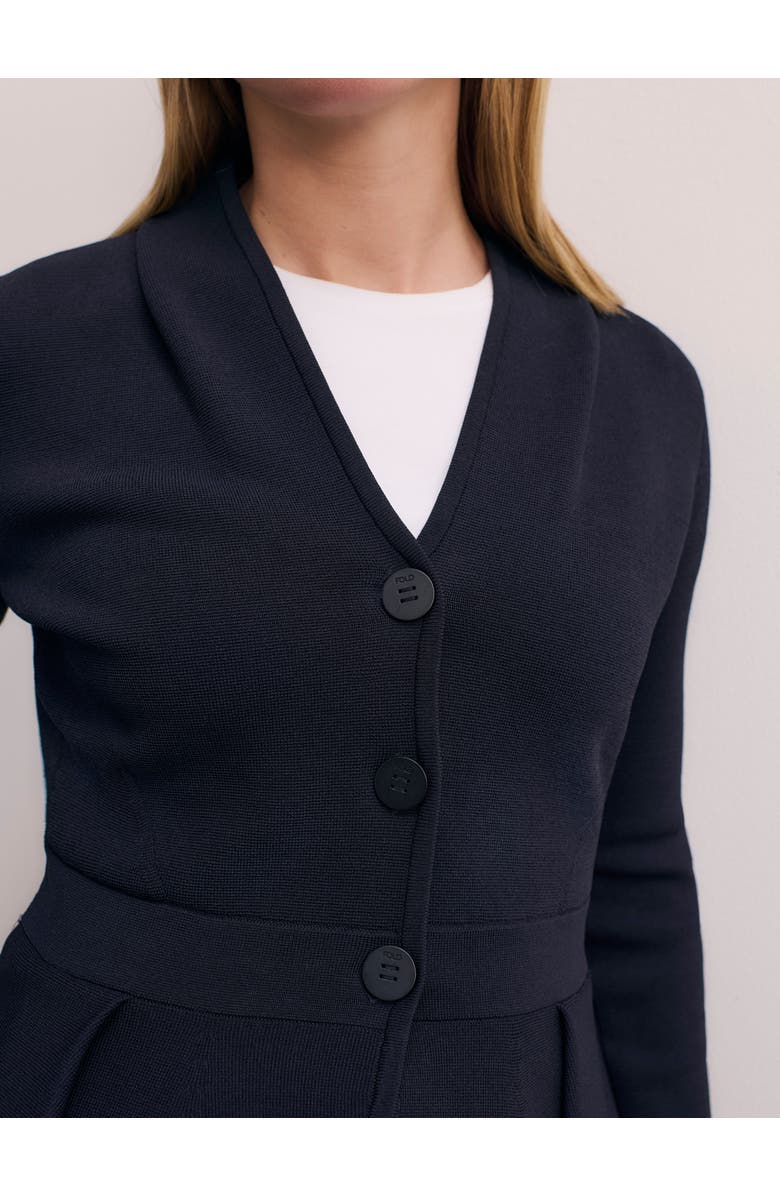 The Fold Corato Sculpt Knit Jacket, Alternate, color, Navy