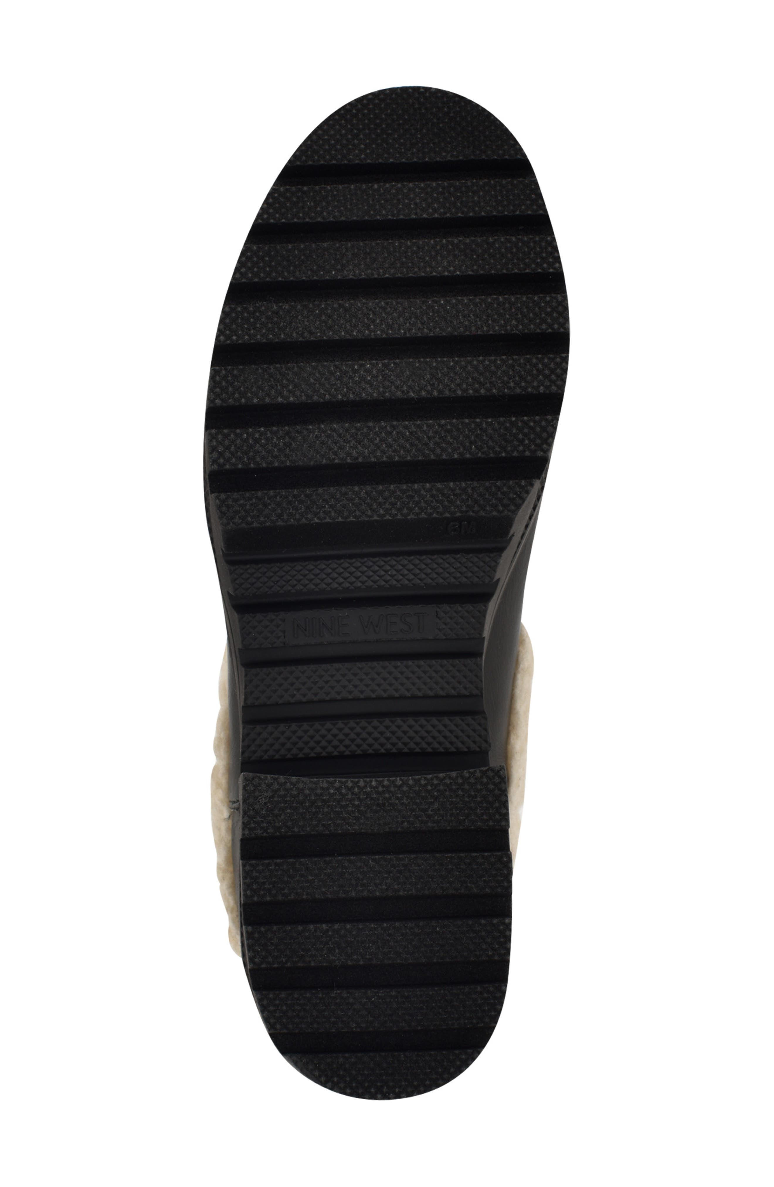 Nine West Haray Faux Shearling Lug Sole Chelsea Boot, Alternate, color, 