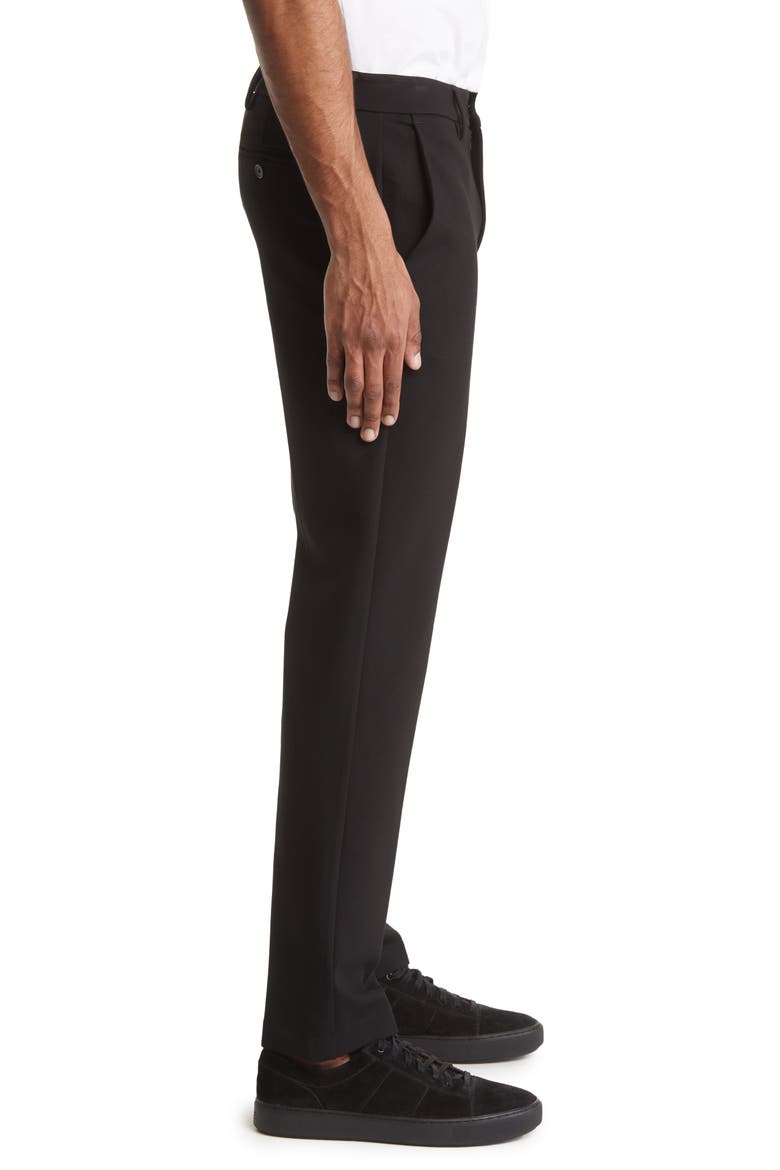 The Travel Stretch Flat Front Pants, Alternate, color, BLACK