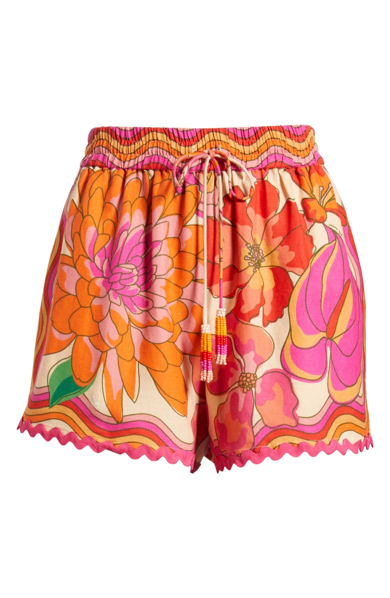 FARM Rio Spring Affair Linen Blend Shorts, Alternate, color, 