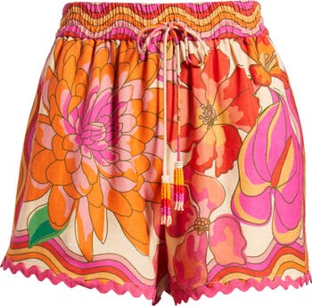 FARM Rio Spring Affair Linen Blend Shorts | Nordstrom