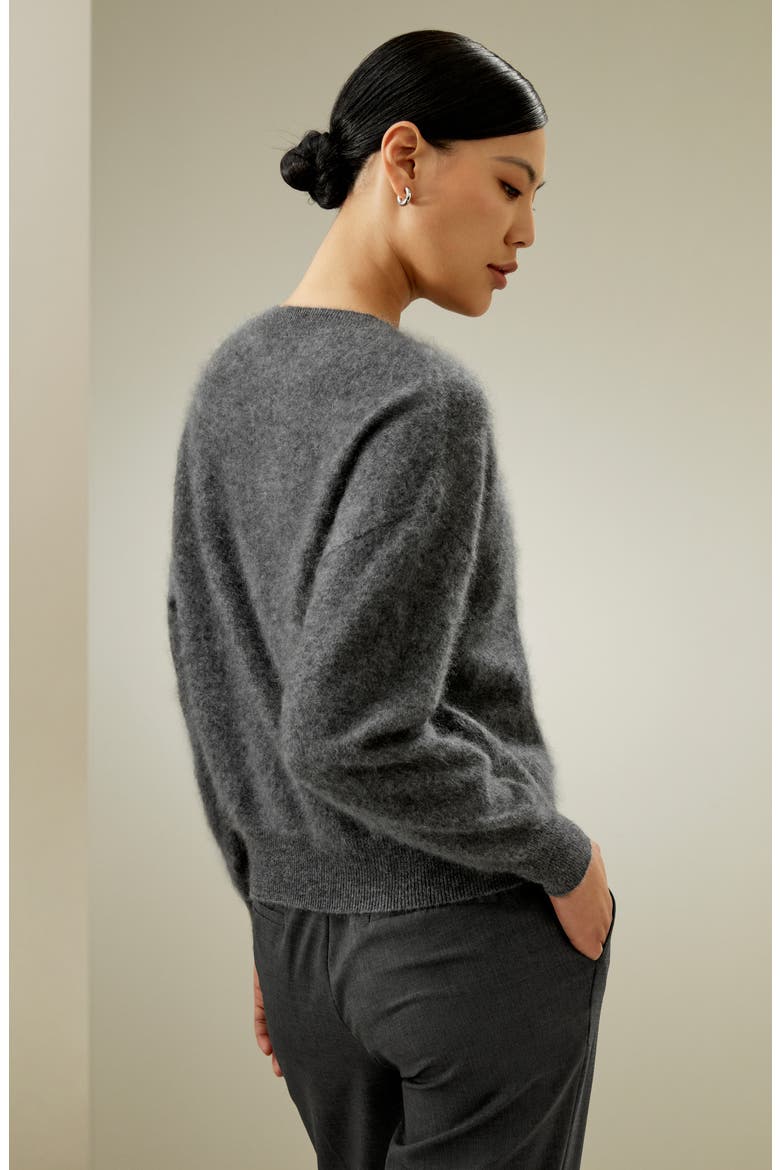 Women's Relaxed Drop-Shoulder Cashmere Sweater, Alternate, color, Dark Gray