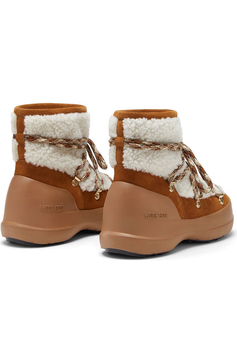 Moon Boot<sup>®</sup> Luna Water Repellent Genuine Shearling Boot, Alternate, color, Whisky/ Off White
