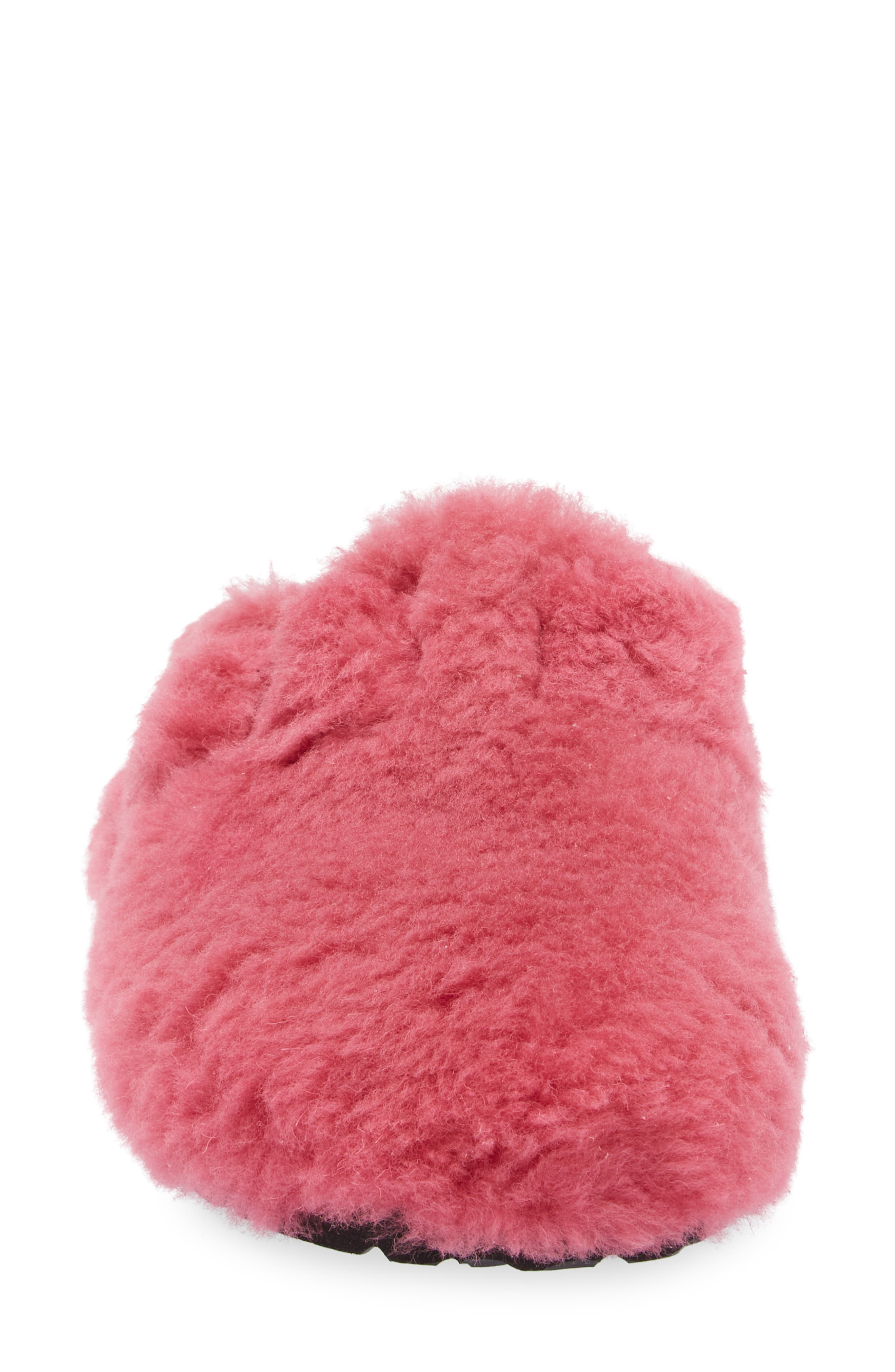 Birkenstock Boston Big Buckle Genuine Shearling Clog - Discontinued, Alternate, color, Fuchsia Tulip