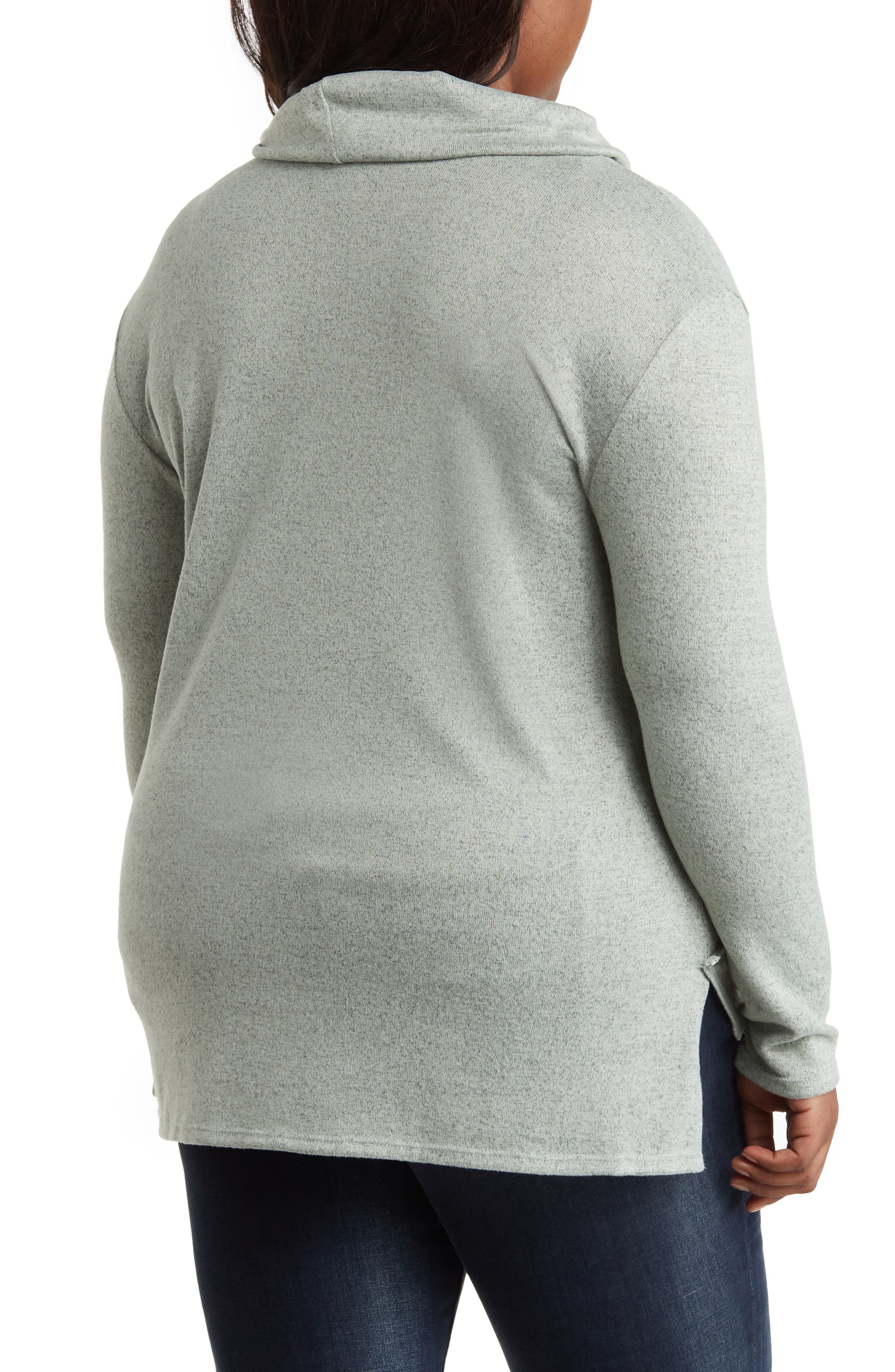 Cowl Neck High/Low Knit Sweater - image 2