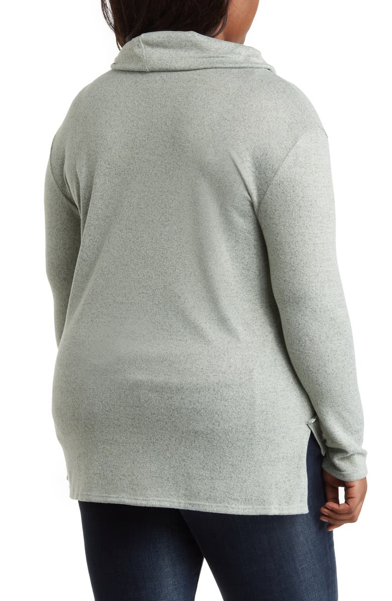 Forgotten Grace Cowl Neck High/Low Knit Sweater, Alternate, color, Taupe