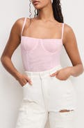 Good American Corset Demi Mesh Bodysuit