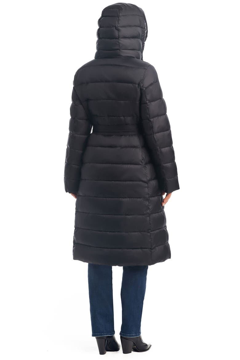 Onion Quilted Recycled Nylon Longline Puffer Jacket, Alternate, color, BLACK
