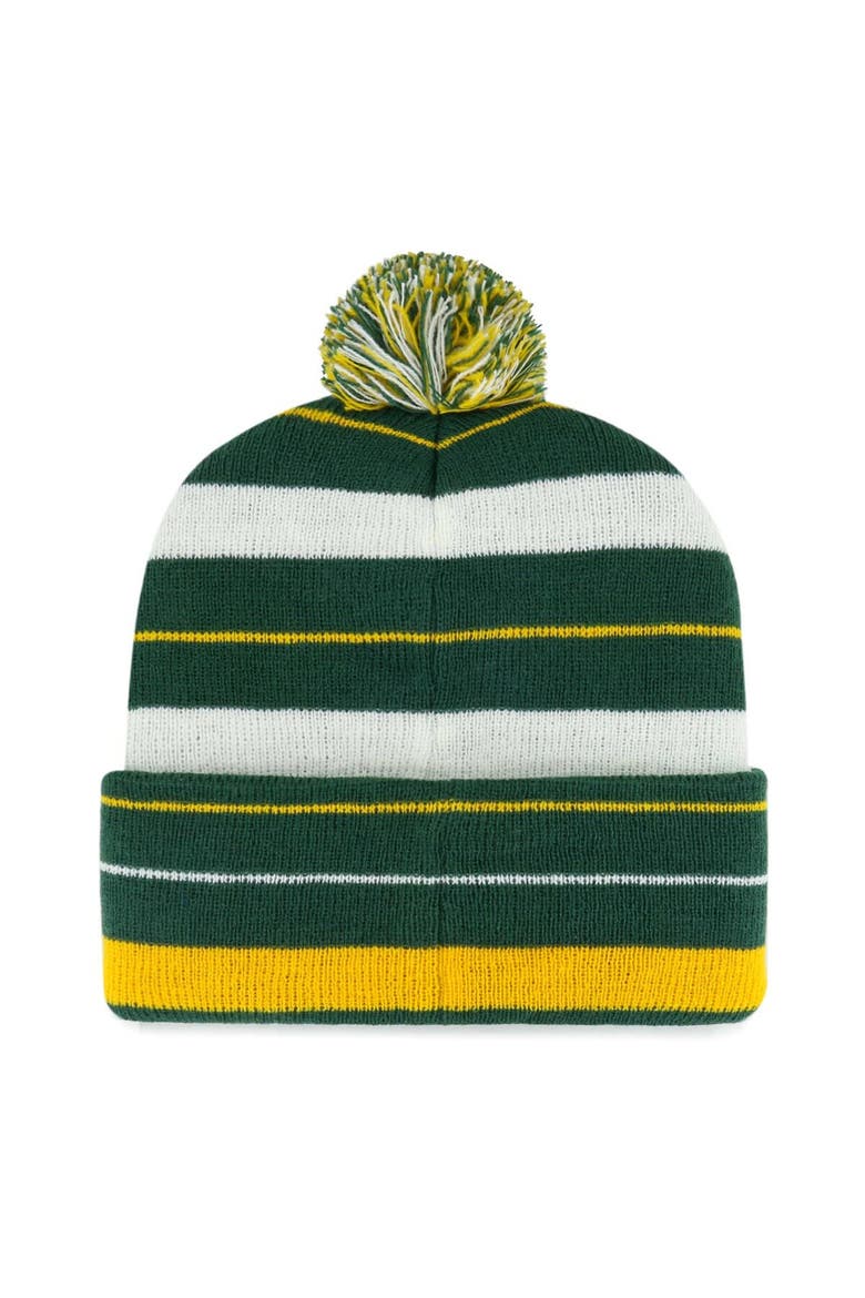Men's '47 Green Green Bay Packers Powerline Cuffed Knit Hat with Pom, Alternate, color, Green