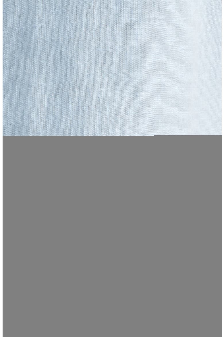 Short Sleeve Linen Button-Up Shirt, Alternate, color, BLUE BREEZE