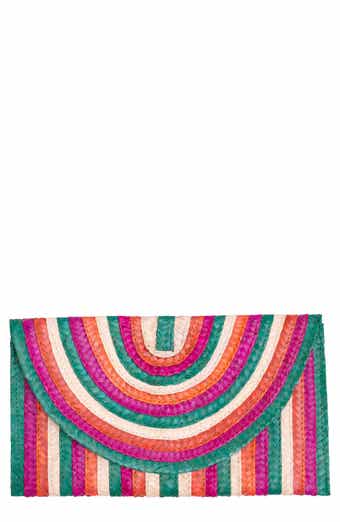 Jelavu Brooke Striped Raffia Clutch