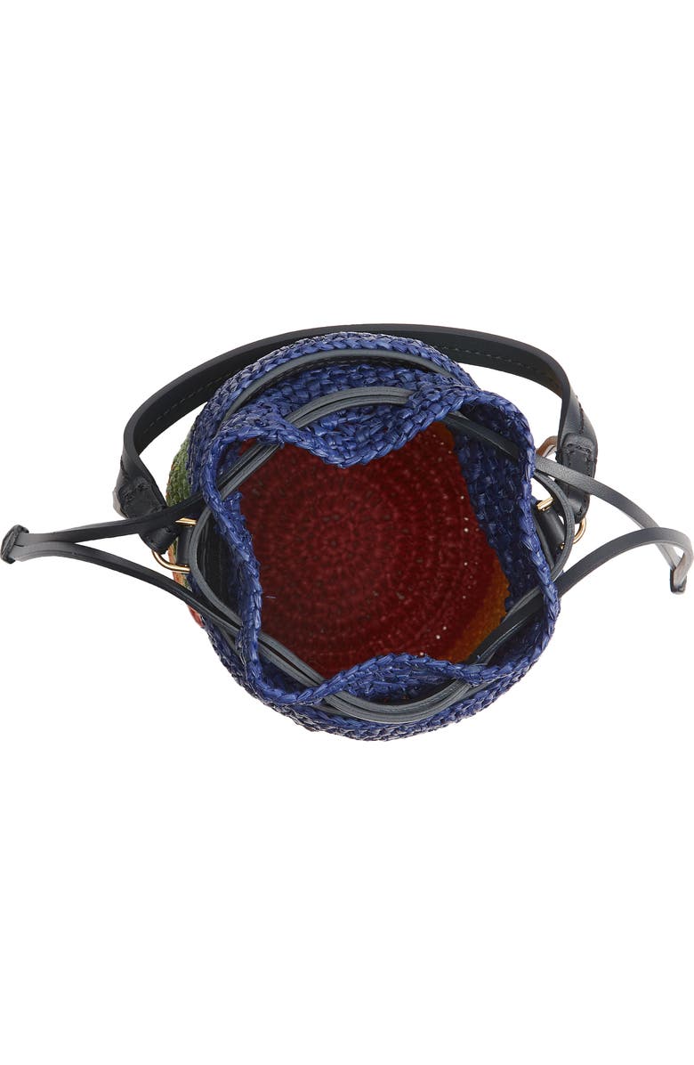 Anya Hindmarch Mini Eyes Raffia Cylinder Crossbody Bag, Alternate, color,