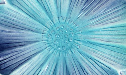 Vietri Lisbon Cobalt And Aqua Flower Cocktail Plate In Blue
