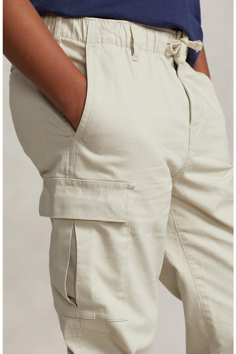 Kids' Slim Fit Stretch Twill Cargo Pants, Alternate, color, BEIGE