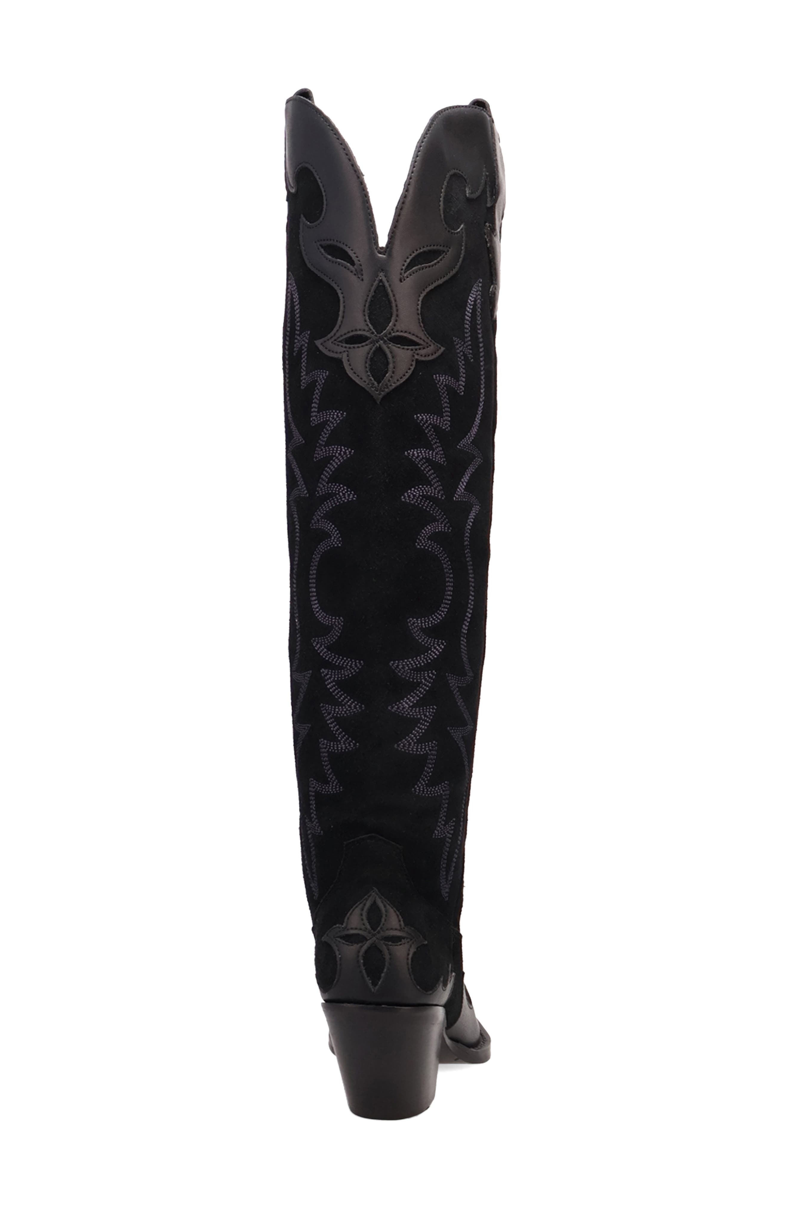 Dingo Drama Queen Over the Knee Western Boot, Alternate, color, Black