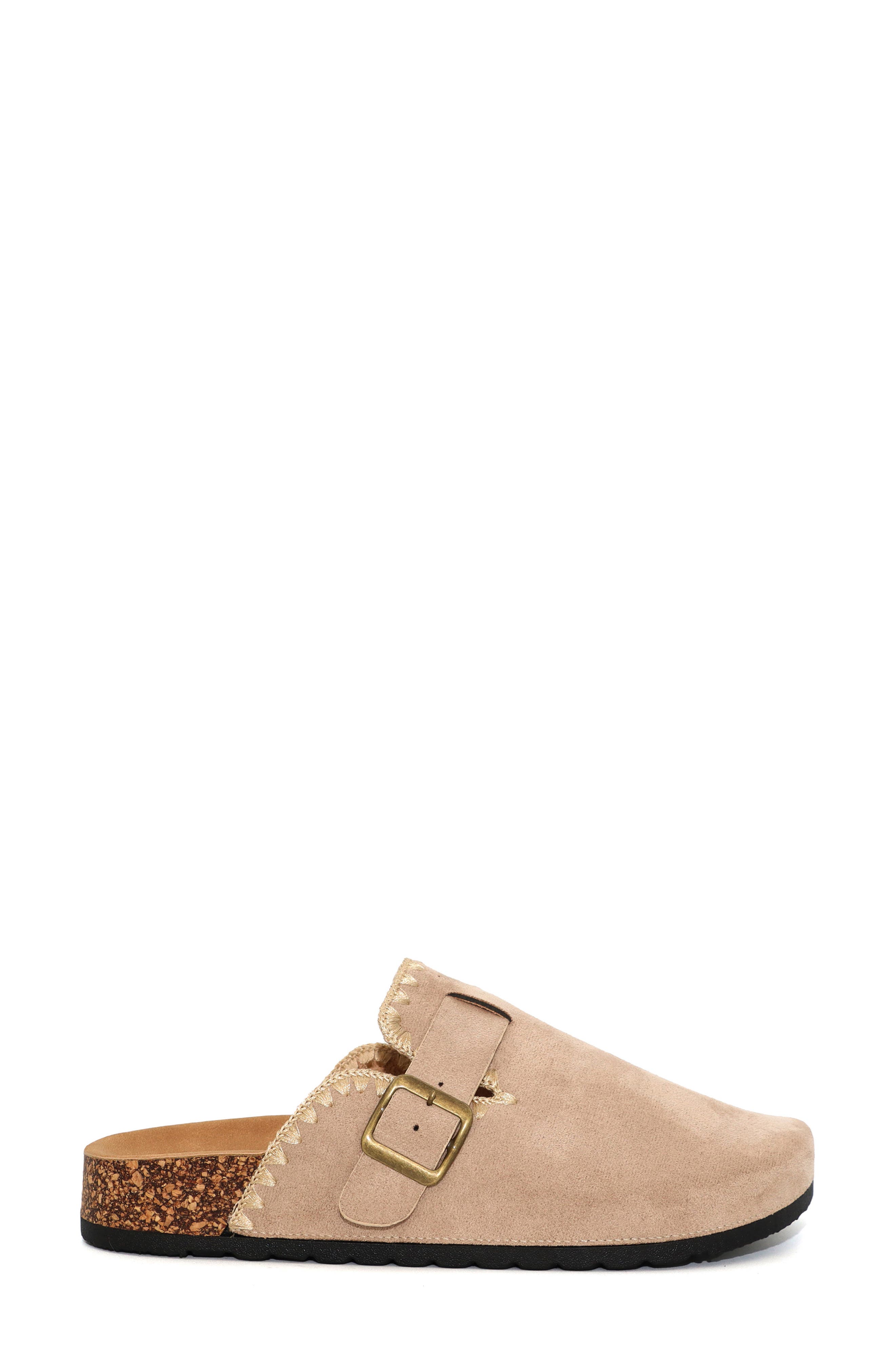 Embroidered Trim Clog, Alternate, color, TAUPE