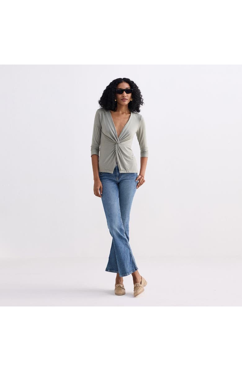 Reistor Twist Front Knit Shirt, Alternate, color, Light Olive