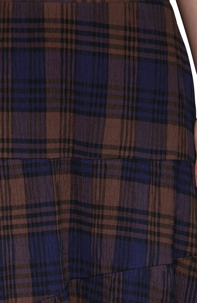 Avec Les Filles Plaid Cotton Tiered Maxi Skirt, Alternate, color,