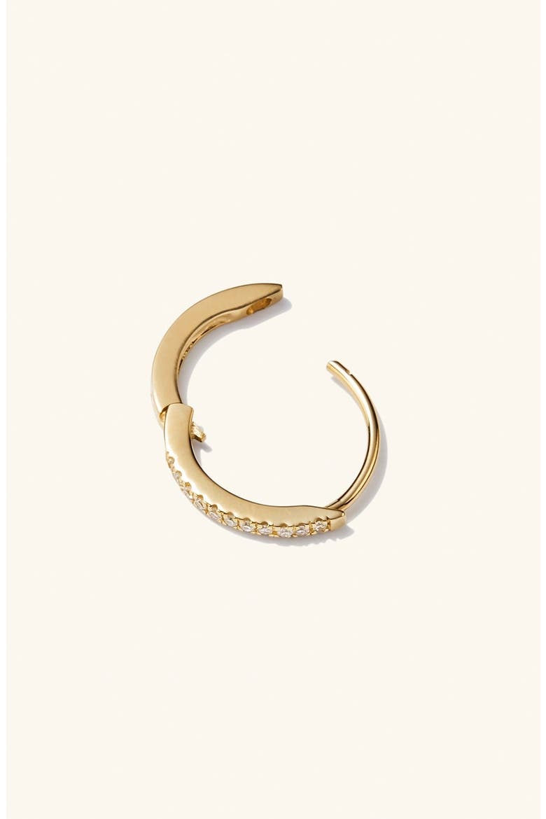 Single Pavé Diamond Huggie Hoop, Alternate, color, Yellow Gold