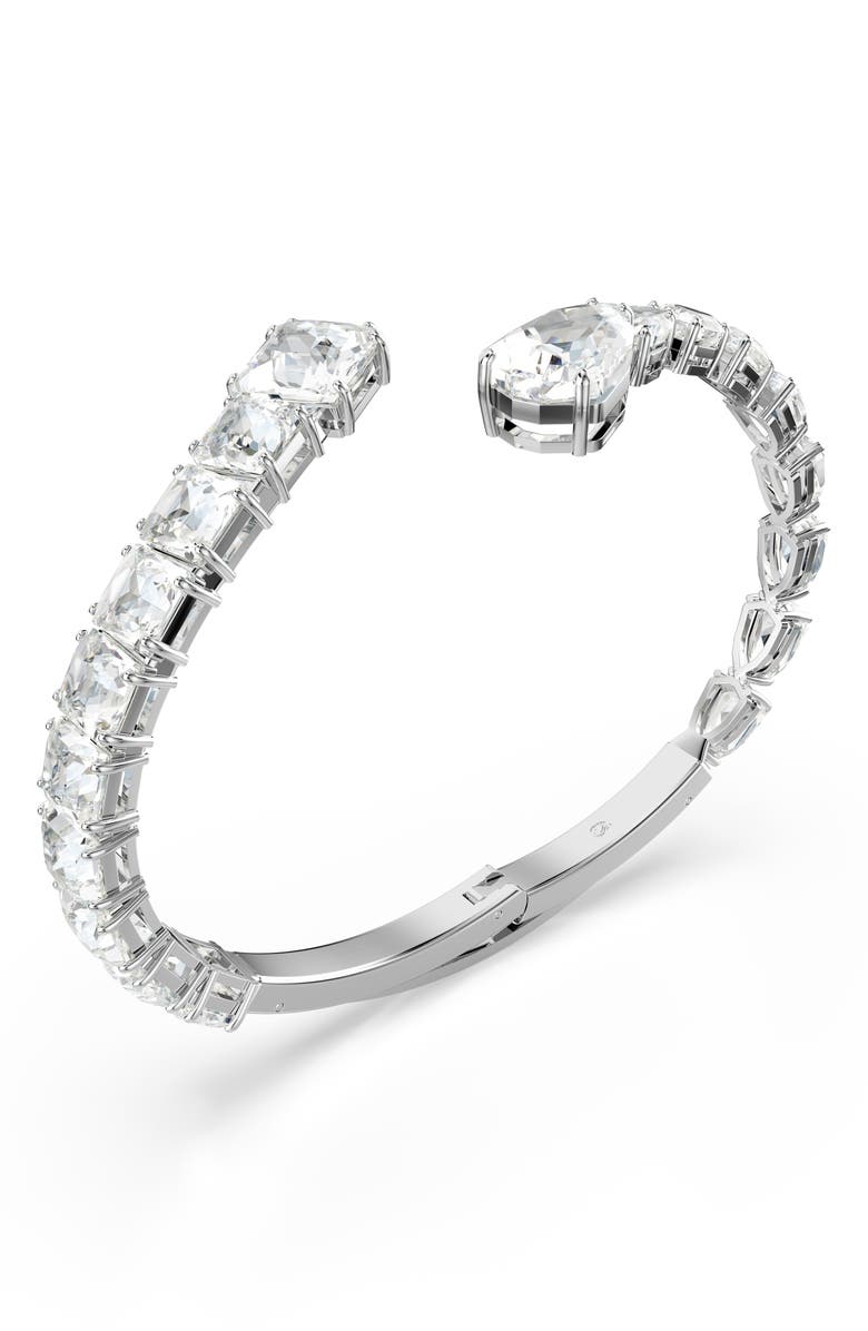 Swarovski Matrix Cuff Bracelet, Alternate, color, White/ Silver