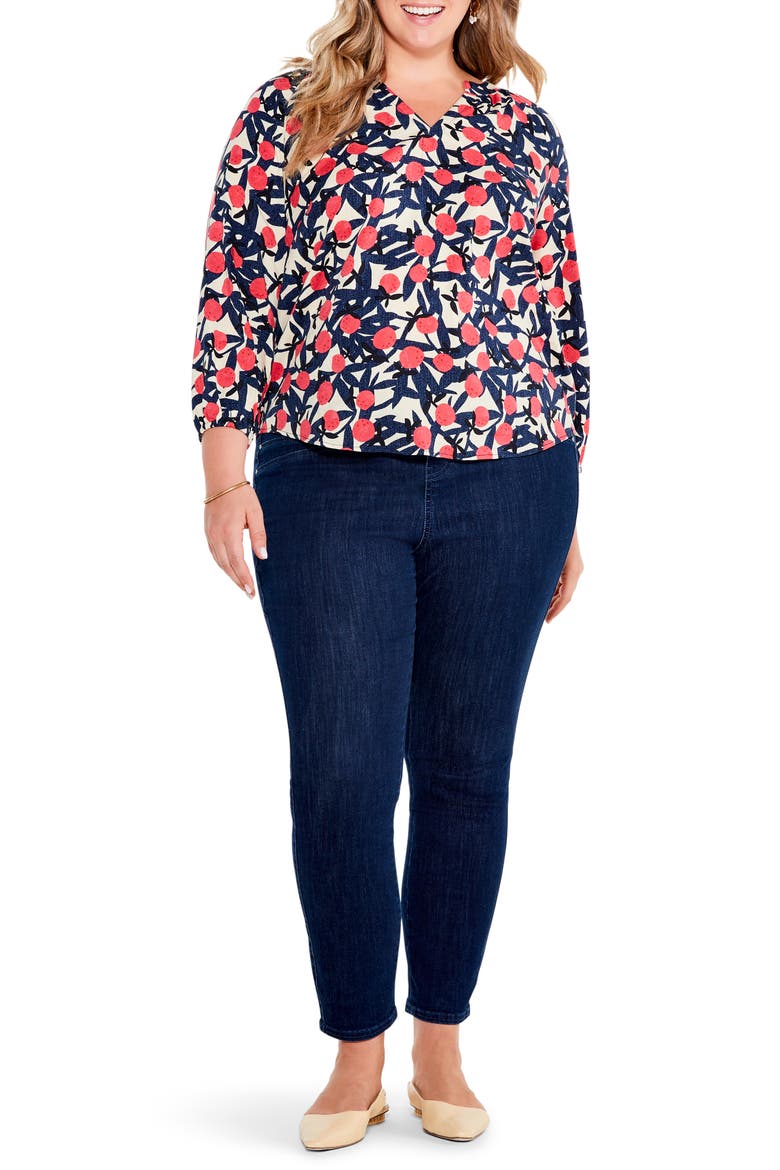 Fresh Squeeze Popover Blouse, Alternate, color, ORANGE MULTI