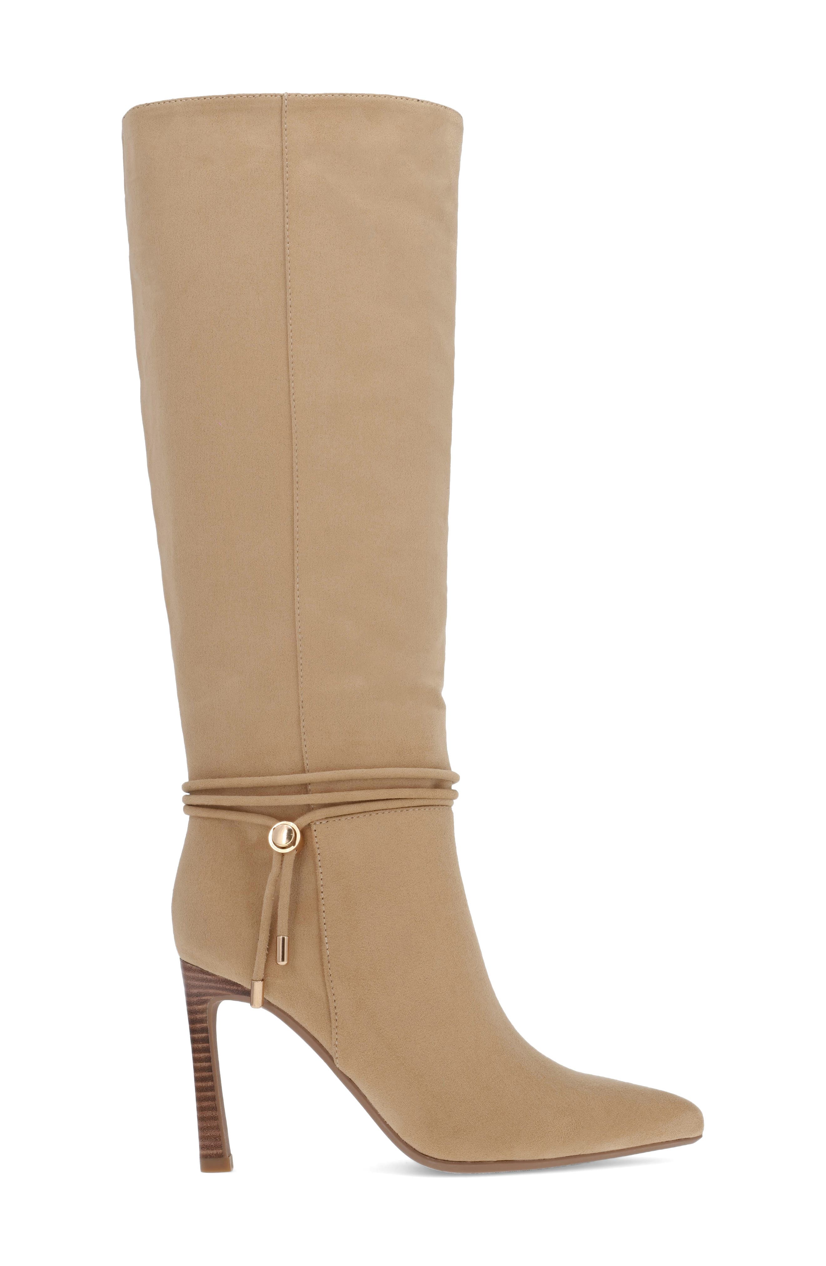 Niko Pointed Toe Knee High Boot, Alternate, color, BEIGE