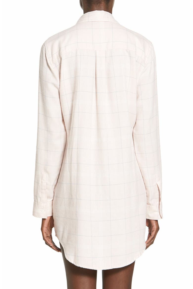Flannel Night Shirt, Alternate, color, PINK HUSH ALEX PLD