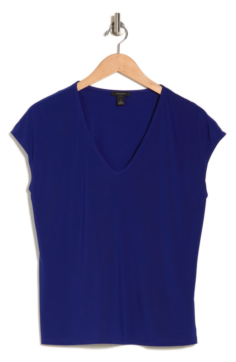 Halogen<sup>®</sup> V-Neck Dolman Sleeve T-Shirt, Alternate, color, Bella Electric