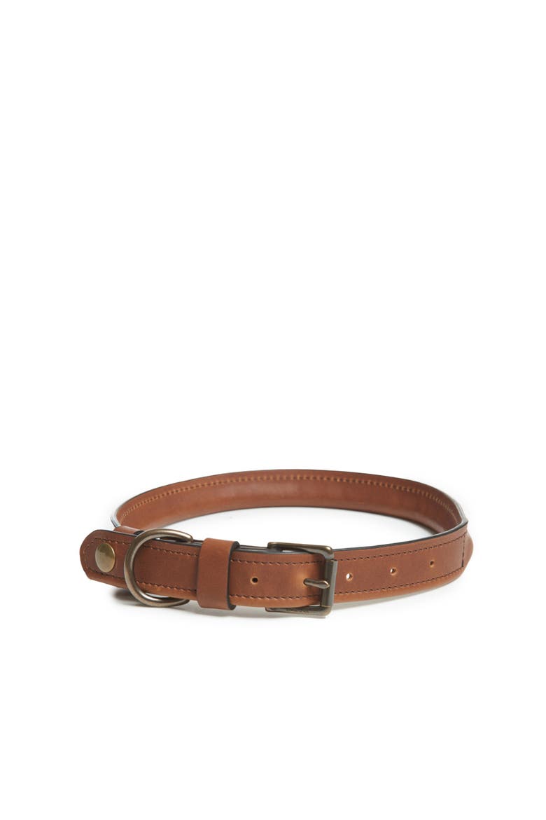 Gordon Leather Dog Collar, Main, color, Espresso