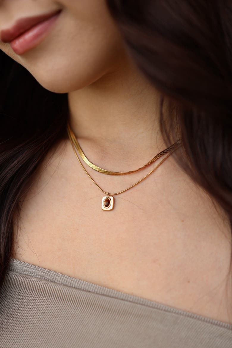 Eve Layered Necklace - Tiger's Eye, Alternate, color, Gold With Tiger's Eye
