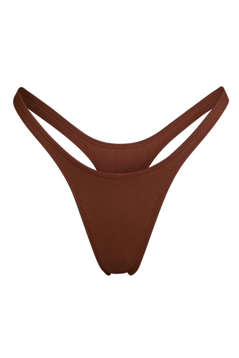 Nolita Thong Bikini Bottom, Alternate, color, Brown