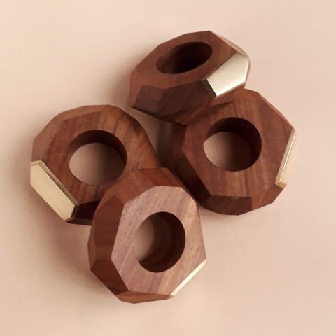 Dor+Kie Black Walnut and Brass Napkin Ring