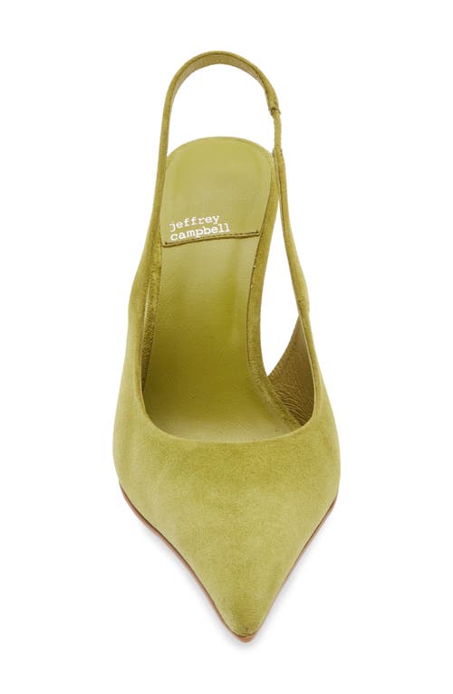 Jeffrey Campbell You Wish Slingback Pointed Toe Pump In Bright Chartruese Suede