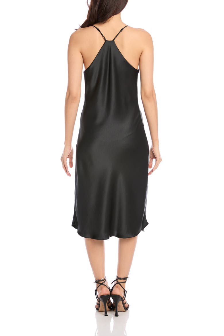 Bias Cut Cowl Neck Racerback Slipdress, Alternate, color, BLACK