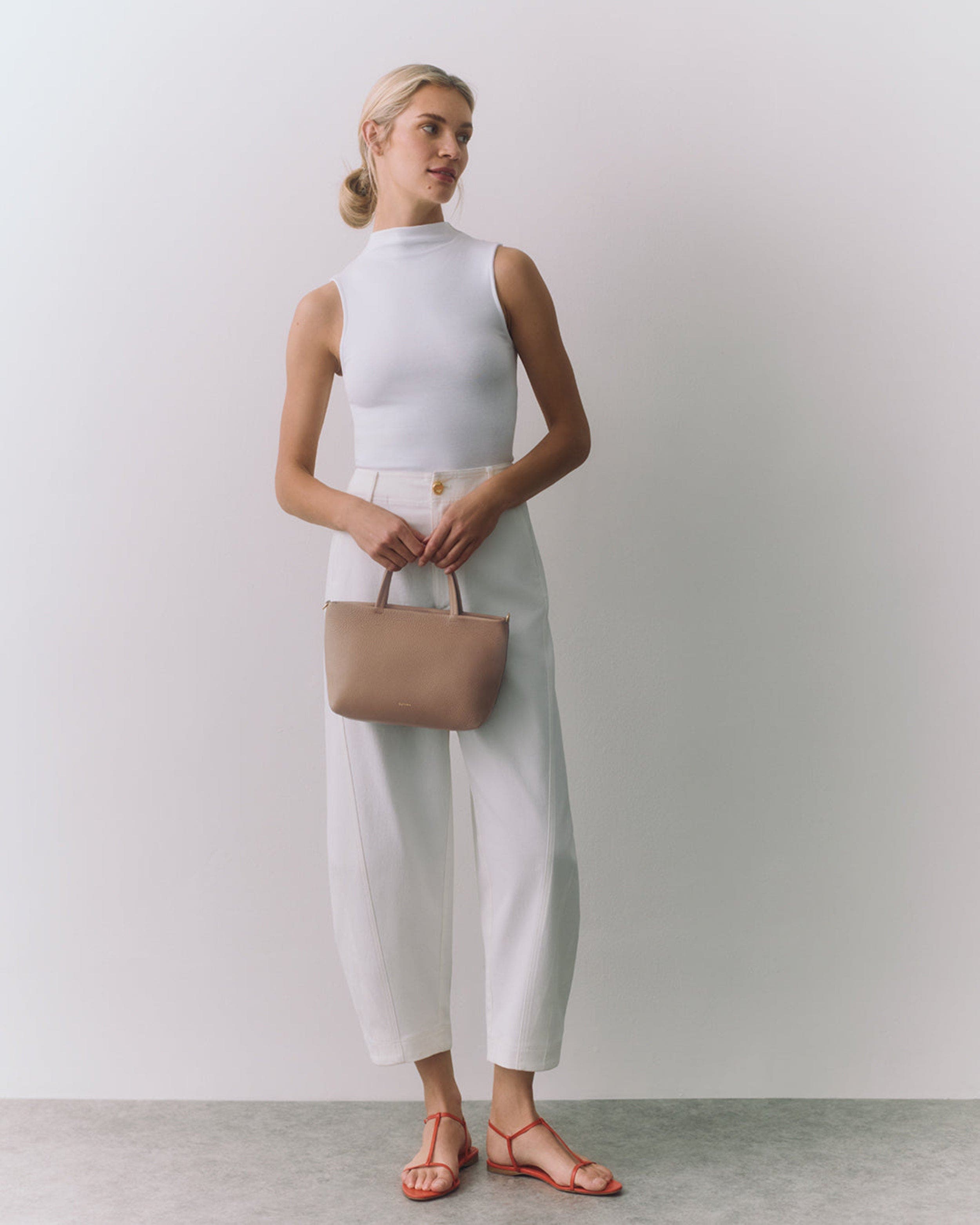 Cuyana Mini Easy Zipper Tote, Alternate, color, Cappuccino