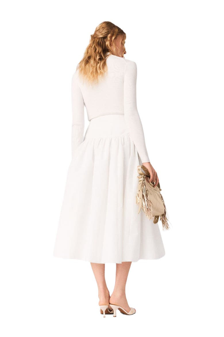 Long taffeta skirt, Alternate, color, White