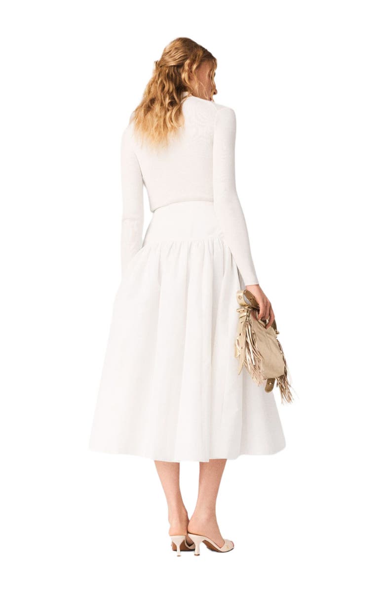 maje Long taffeta skirt, Alternate, color, White