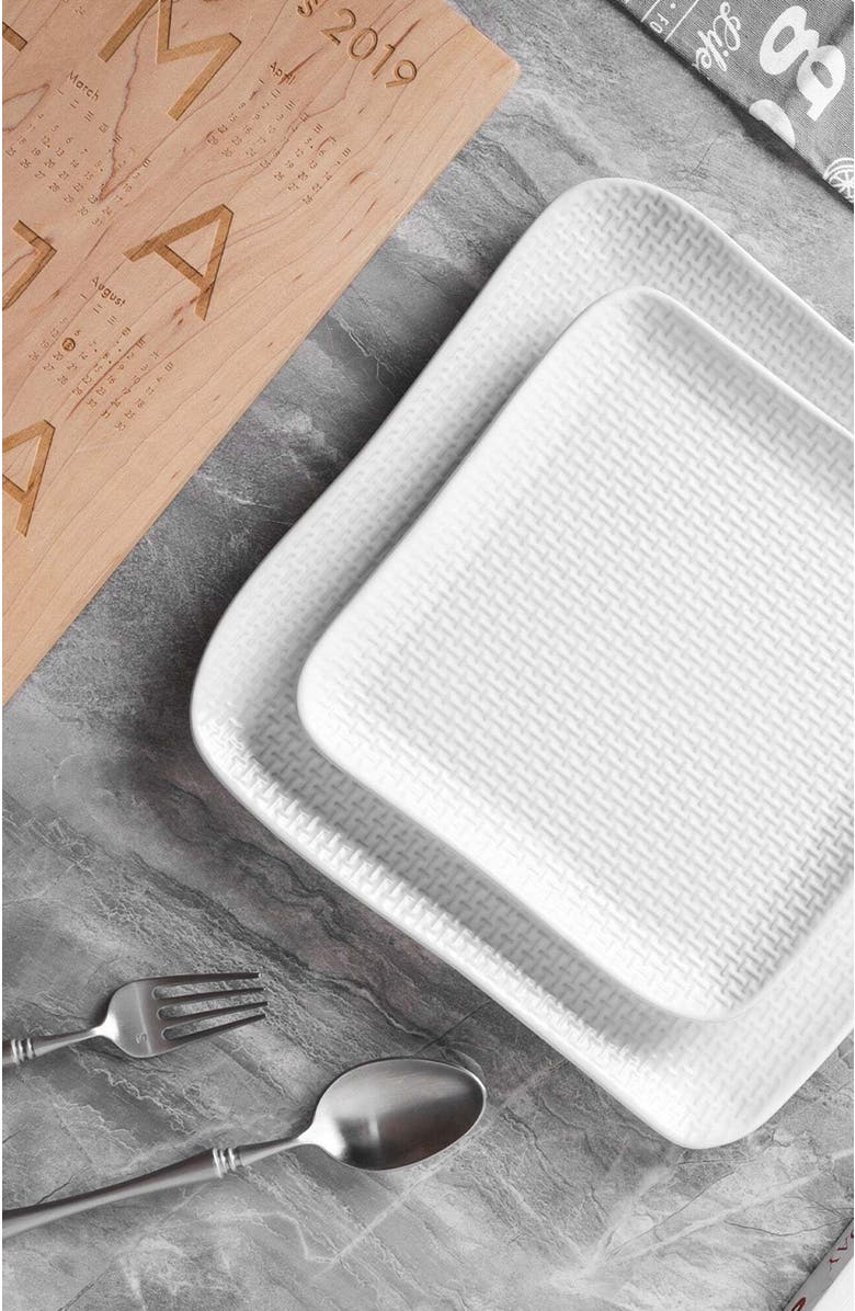 Stone Lain Olivia Stoneware 4-Piece Salad Plate Set, Alternate, color, White