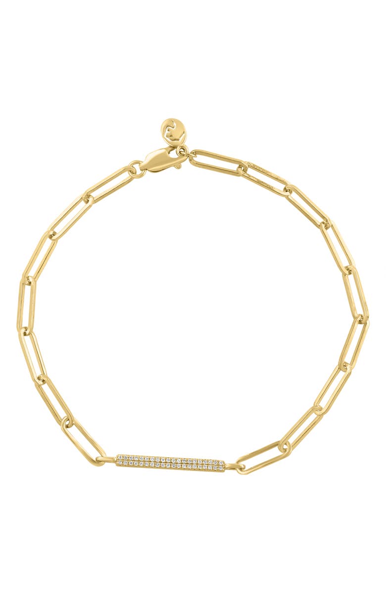 EFFY 14K Gold Plated Sterling Silver Pavé Diamond Bar Bracelet - 0.11ct., Main, color, Gold Plated