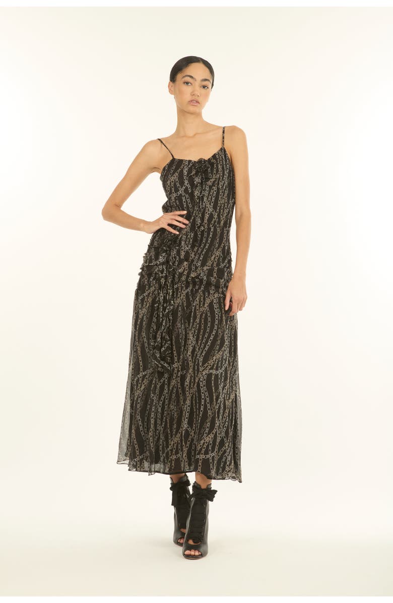 SECRET MISSION Mira Maxi Dress, Main, color, Black Chain