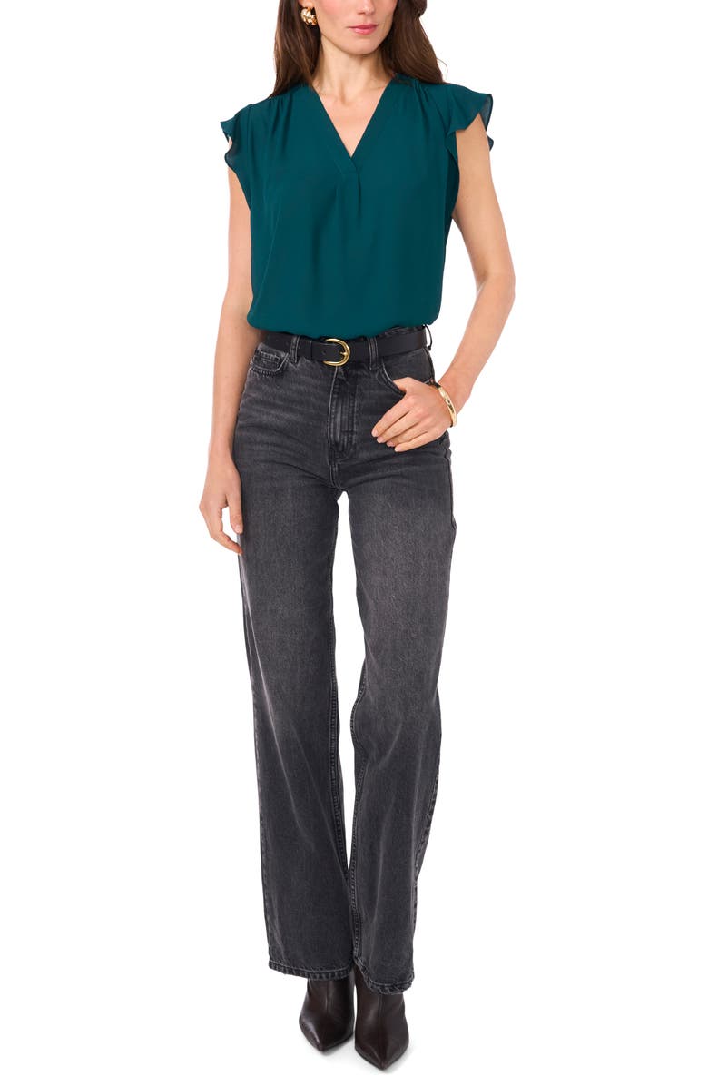 Vince Camuto Flutter Sleeve Top, Alternate, color, 