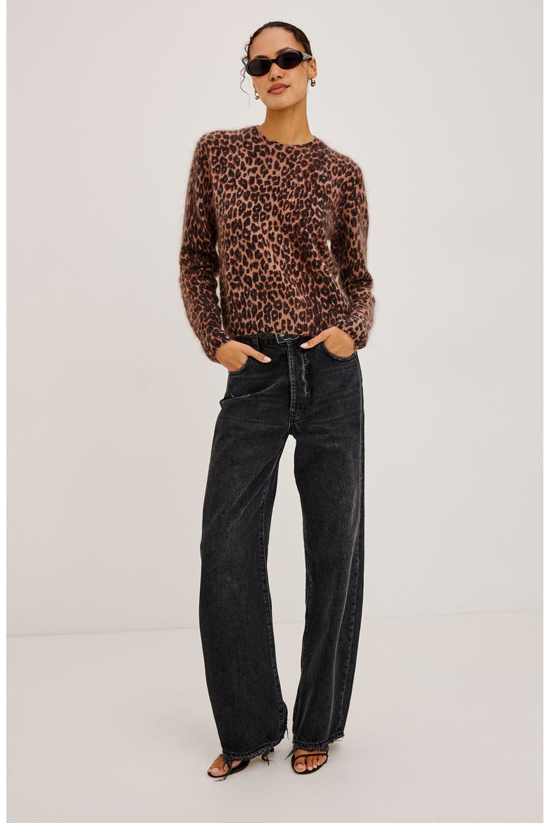 Sofia Wool and Cashmere Crewneck Sweater, Alternate, color, BROWN NALA