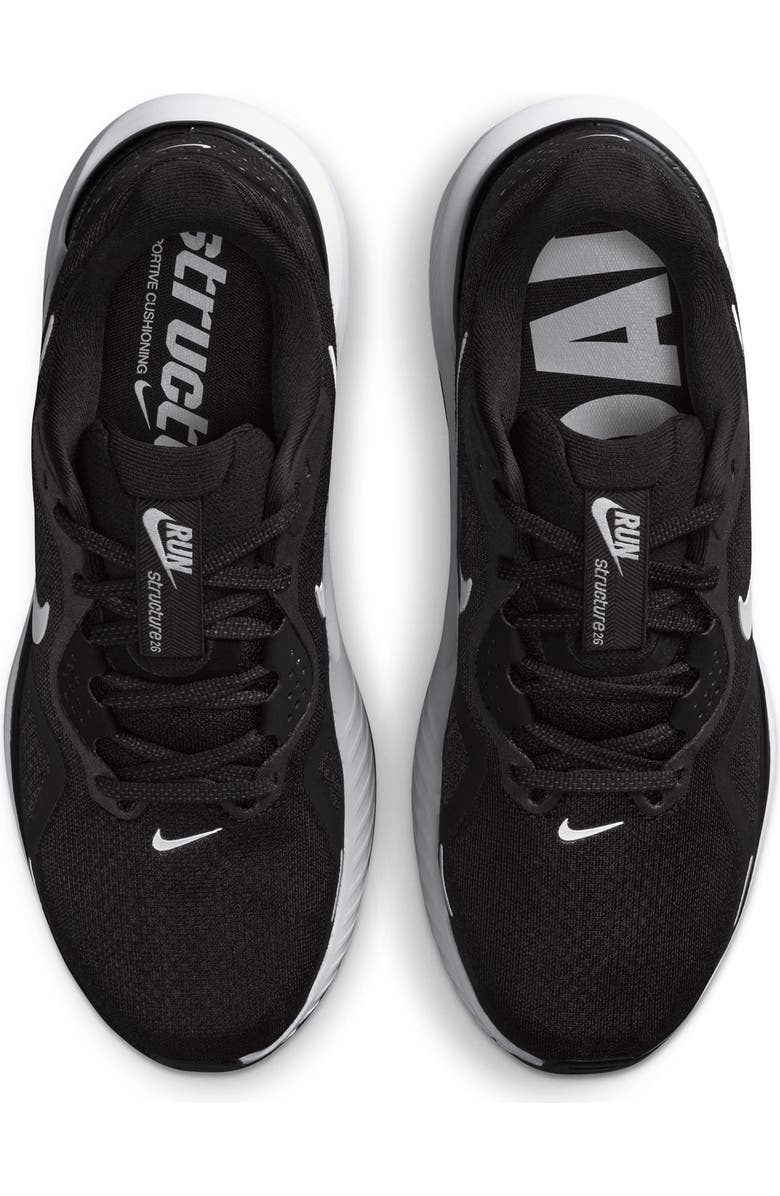 Nike Structure 26 Running Shoe, Alternate, color, 003 Black/White