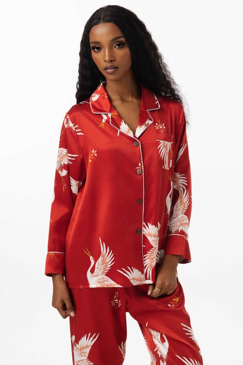Silksilky Pajama Set With Classic Binding Trim